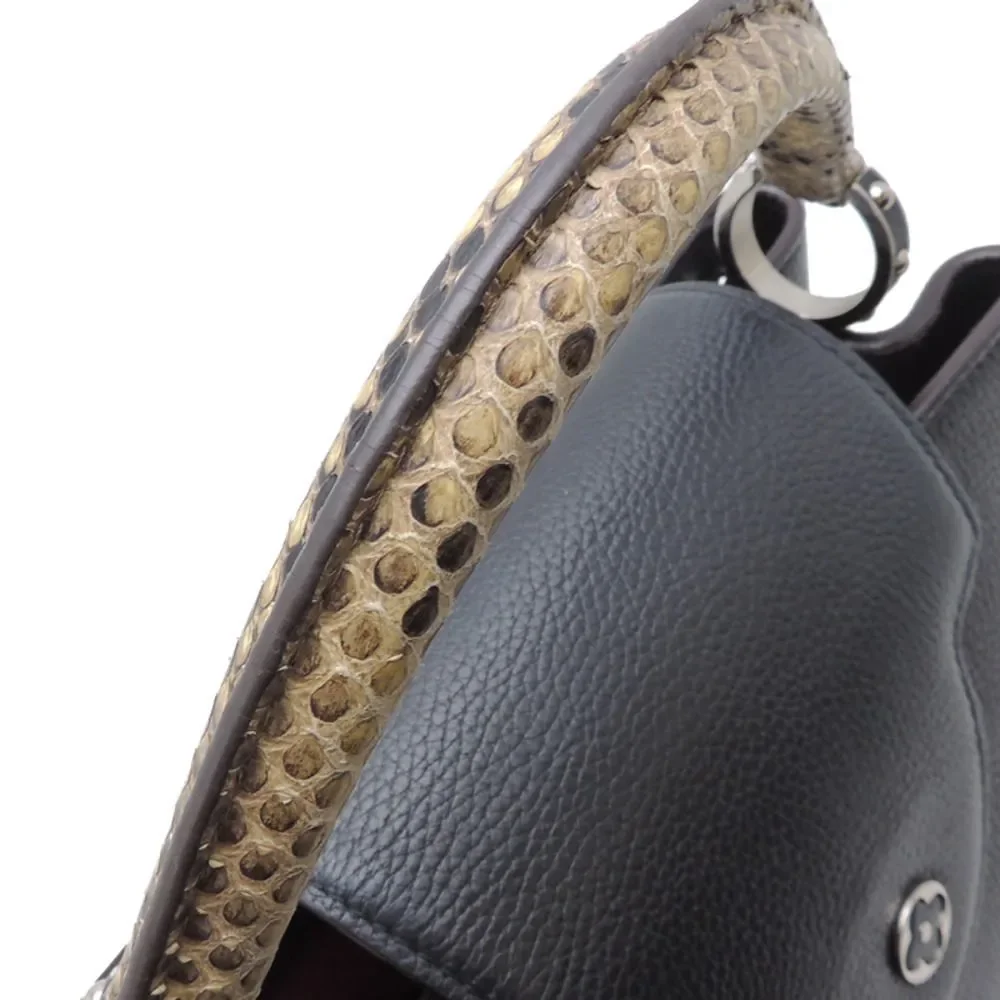 Louis Vuitton Taurillon Capucines MM Handbag Black